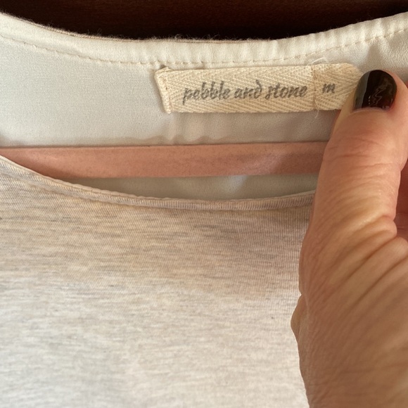 Pebble and Stone Beige and White Blouse - Picture 2 of 9